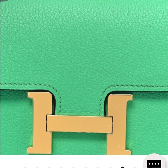 HERMES 
Evercolor Bi-Color Constance Slim Wallet Vert Comics Bleu Zellige - Picture 9 of 10